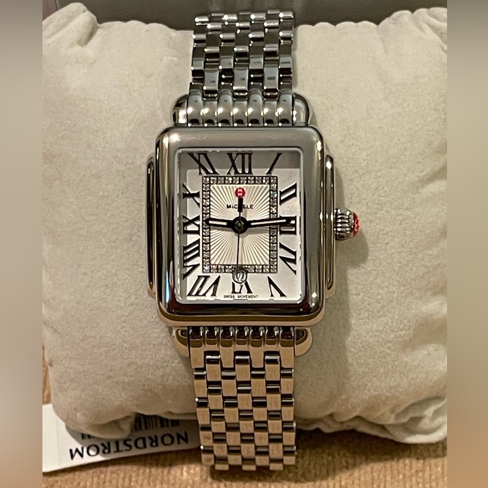 Michele Deco Madison Mid Steel Date Watch